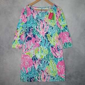 Lilly Pulitzer Marlowe Dress Womens Medium Lets Cha Cha T Shirt Shift Tropical